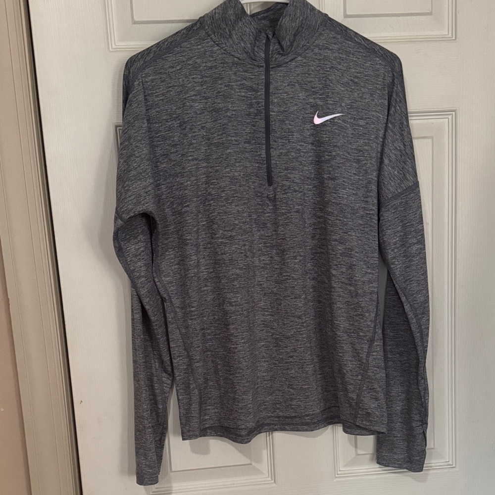 Nike Heathered Gray Quarter-Zip Top